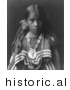 Historical Photo of Jicarilla Apache Indian Girl - Black and White Version by JVPD