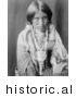 Historical Photo of Jicarilla Indian Girl 1905 - Black and White Version by Picsburg