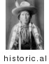 Historical Photo of Jicarilla Man in Cowboy Attire - Native American Indian - Black and White Version by JVPD