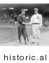 Historical Photo of Johnny Evers Shaking Hands with Eddie Plank 1914 - Black and White Version by JVPD