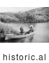 Historical Photo of Lakota Indians in a Canoe 1902 - Black and White by Picsburg