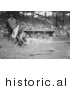 Historical Photo of Lou Gehrig Sliding for Home Plate While Catcher Hank Severeid Waits for the Ball - Black and White Version by JVPD