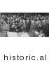 Historical Photo of President Herbert Hoover Attending a Baseball Game - Black and White Version by JVPD