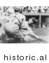 Historical Photo of Roger Peckinpaugh Beting Tagged out at Home Base While Sliding - Black and White Version by JVPD
