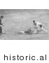 Historical Photo of Roger Thorpe Peckinpaugh Sliding Safetly to Second Base 1925 - Black and White Version by JVPD