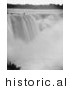 Historical Photo of Rushing Waters of Horseshoe Falls into the Mist Below, Niagara Falls - Black and White Version by JVPD