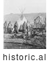 Historical Photo of Sioux Indians, Wagon and Tipi 1907 - Black and White by JVPD