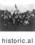 Historical Photo of Sioux Indians with Horses 1908 - Black and White by JVPD