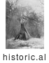 Historical Photo of Sioux Tipi in Winter 1908 - Black and White by JVPD
