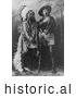 Historical Photo of Sitting Bull Standing with Buffalo Bill 1885 - Black and White by JVPD