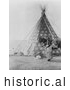 Historical Photo of Spotted Blackfoot Indian Tipi 1927 - Black and White by Picsburg