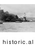 Historical Photo of the USS Arizona Battleship Wreckage - Black and White Version by Picsburg
