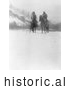 Historical Photo of Two Apsaroke Indian Men on Horses in Winter 1908 - Black and White by JVPD