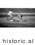 Historical Photo of Tyrus Raymond Cobb Sliding Safe to Third Base After Making a Triple - Black and White Version by JVPD