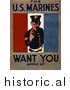 Historical Photo of US Marines Recruiting - Vintage Military War Poster by JVPD