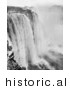 Historical Photo of Waters Rushing over Horseshoe Falls at Niagara Falls - Black and White Version by JVPD