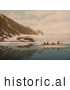 Historical Photochrom of a Glacier, Smeerenburg, Spitzbergen, Norway by JVPD