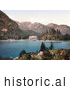 Historical Photochrom of a Hotel Building on Wildsee Lake, Pragser, Tyrol, Austria by JVPD