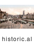 Historical Photochrom of a Street Scene near St. Augustine’s Bridge in Bristol, England by JVPD