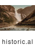 Historical Photochrom of a Waterfall, Skjeggedalsfos, Odde by JVPD