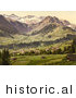 Historical Photochrom of Adelboden Switzerland by Picsburg