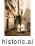 Historical Photochrom of Algerians in White Cloth, Algiers, Algeria by JVPD