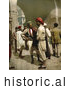 Historical Photochrom of Arabian Men Chatting in the Street in Tunis, Tunisia by JVPD
