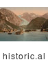 Historical Photochrom of Bondhus Glacier by Lake by JVPD