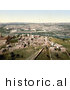 Historical Photochrom of Cityscape View of Jerusalem, Israel by Picsburg