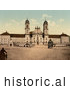 Historical Photochrom of Einsiedeln Abbey in Switzerland by JVPD