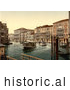 Historical Photochrom of Foscari and Razzonigo Palaces, Venice, Italy by Picsburg