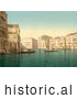 Historical Photochrom of Grand Canal, Venice, Italy by Picsburg