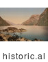 Historical Photochrom of Hardanger Fjord, Norway by JVPD