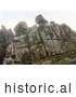 Historical Photochrom of Logan Rock, Treen, Penzance, Penwith, Cornwall, England, United Kingdom by JVPD