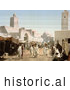Historical Photochrom of Muslim City of Kairouan (Kairwan, Kayrawan, Al Qayrawan) by JVPD