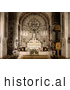 Historical Photochrom of Notre Dame D’Afrique Basilica Interior, Algiers, Algeria by JVPD