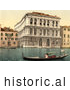 Historical Photochrom of Pesaro Palace, Venice, Italy by JVPD