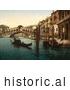 Historical Photochrom of Rialto Bridge, Venice, Italy by JVPD