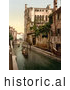 Historical Photochrom of Rio San Trovaso, Venice by JVPD