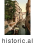 Historical Photochrom of San Marina Canal, Venice, Italy by JVPD