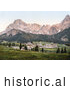 Historical Photochrom of San Martino Di Castrozza, Tyrol, Austria by JVPD