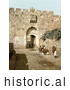 Historical Photochrom of St. Stephen’s Gate, Jerusalem by JVPD