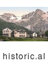 Historical Photochrom of Suldenspitze, St. Gertraud, Sulden, Tyrol, Austria by JVPD