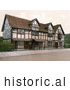 Historical Photochrom of the Birthplace of William Shakespeare in Stratford Warwickshire by Picsburg