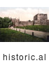 Historical Photochrom of the Carlisle Castle in Carlisle, Cumbria, England, United Kingdom by JVPD