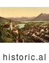 Historical Photochrom of Thun on Lake Thun, Switzerland by Picsburg