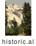 Historical Photochrom of Upper Engadine, Bernina, Grisons, Switzerland by JVPD