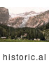 Historical Photochrom of Val Di Genova, Bolognini Hut, Tyrol, Austria by JVPD