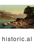 Historical Photochrom of Wallenstadt Lake, Switzerland by JVPD