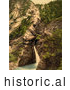 Historical Photochrom of Waterfall, Trummelbach, Switzerland by JVPD